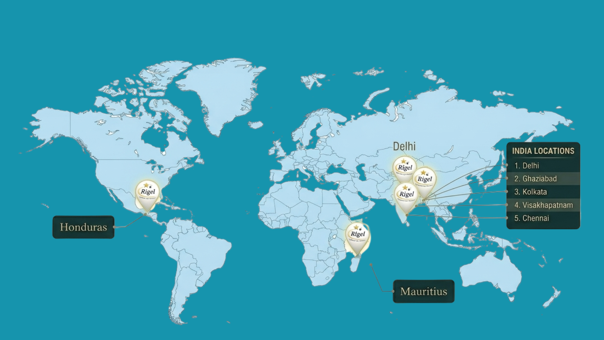 Our operation map highlighting India and Abroad